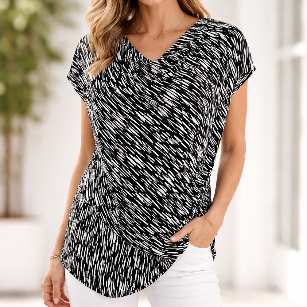 Chico's Travelers Essentials Classic Tank Top Draped Neck Size 4 = US 20/22 XXL